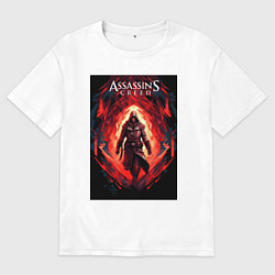Мужская футболка оверсайз Assassins creed свозь пламя