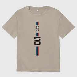 Футболка оверсайз мужская BMW 50 year anniversary, цвет: миндальный