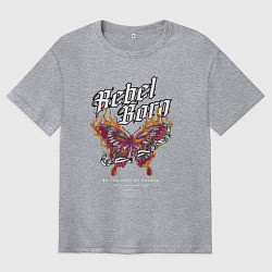 Футболка оверсайз мужская Рожденный мятежником, цвет: меланж