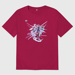 Футболка оверсайз мужская Кэ Цин из Геншин Импакт, цвет: маджента