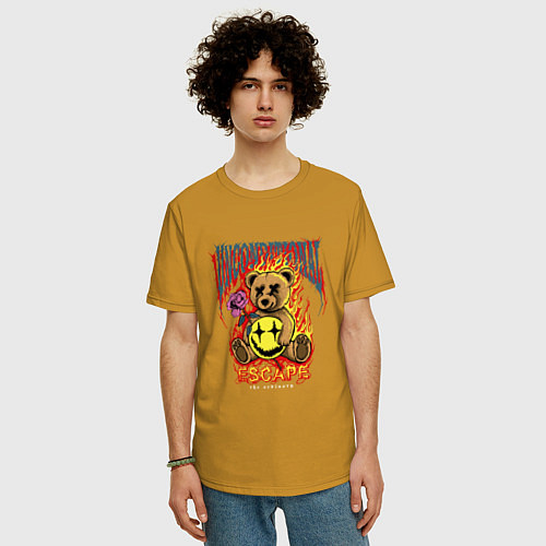 Мужская футболка оверсайз Безусловный побег / Горчичный – фото 3