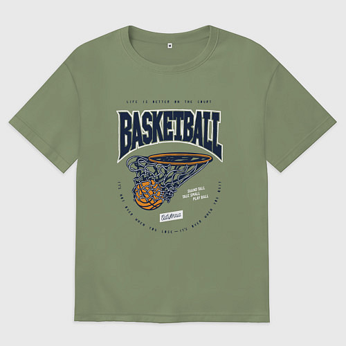 Мужская футболка оверсайз Баскетбол Калифорния / Авокадо – фото 1