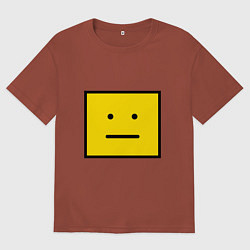 Мужская футболка оверсайз Квадратный смайлик