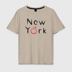 Мужская футболка оверсайз New York apple