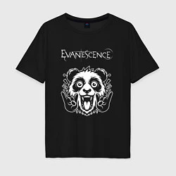 Футболка оверсайз мужская Evanescence rock panda, цвет: черный