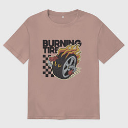 Мужская футболка оверсайз Горящая покрышка