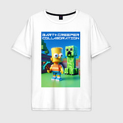 Мужская футболка оверсайз Bart and Creeper - collaboration ai art