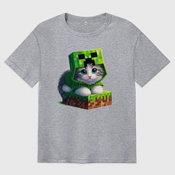 Мужская футболка оверсайз Kitten creeper collaboration - ai art