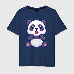 Мужская футболка оверсайз Удивлённая панда