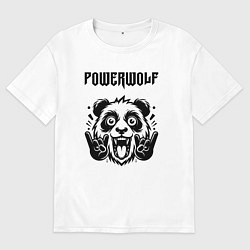 Футболка оверсайз мужская Powerwolf - rock panda, цвет: белый