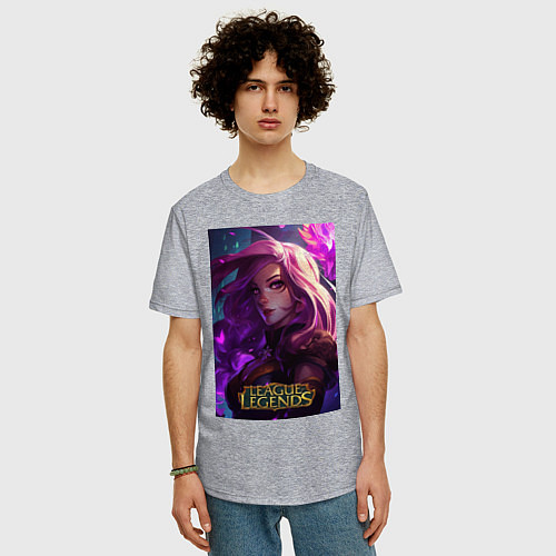 Мужская футболка оверсайз League of Legends Kaisa Kda / Меланж – фото 3