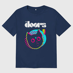 Мужская футболка оверсайз The Doors rock star cat