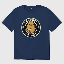 Мужская футболка оверсайз Утка выбирает насилие