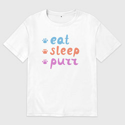 Мужская футболка оверсайз Еда сон мур