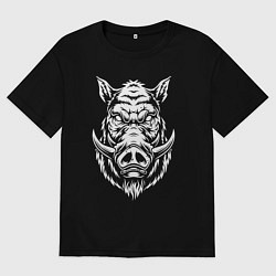 Мужская футболка оверсайз Голова кабана