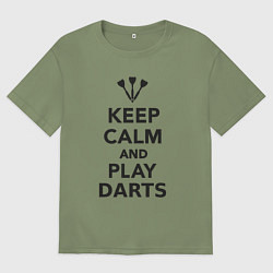 Футболка оверсайз мужская Расслабься и играй в дартс, цвет: авокадо
