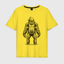 Мужская футболка оверсайз Новогодняя горилла