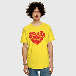 Футболка оверсайз мужская Hearts of love, цвет: желтый — фото 2