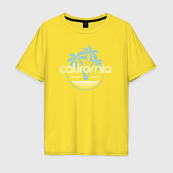 Футболка оверсайз мужская California beach, цвет: желтый