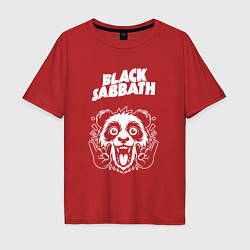 Футболка оверсайз мужская Black Sabbath rock panda, цвет: красный