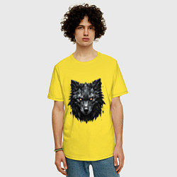 Футболка оверсайз мужская Графитовый волк, цвет: желтый — фото 2