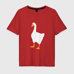 Футболка оверсайз мужская Untitled goose game honk, цвет: красный