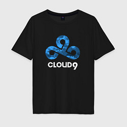 Футболка оверсайз мужская Cloud9 - blue cloud logo, цвет: черный