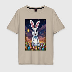 Мужская футболка оверсайз Ночной кролик