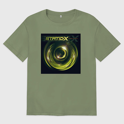 Мужская футболка оверсайз Static-X - Shadow Zone / Авокадо – фото 1