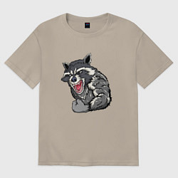 Футболка оверсайз мужская Raccoon, цвет: миндальный