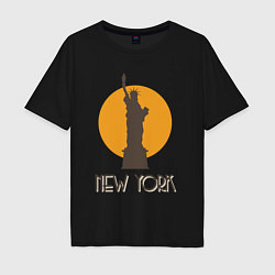 Футболка оверсайз мужская Город Нью-Йорк, цвет: черный