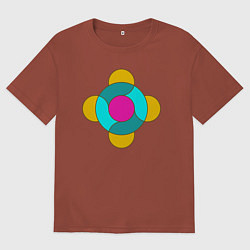 Мужская футболка оверсайз Геометрическая фигура из кругов