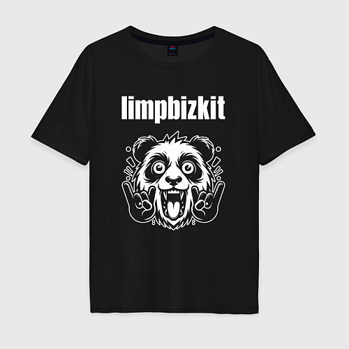 Мужская футболка оверсайз Limp Bizkit rock panda / Черный – фото 1