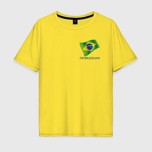 Мужская футболка оверсайз Im Brazilian - motto / Желтый – фото 1
