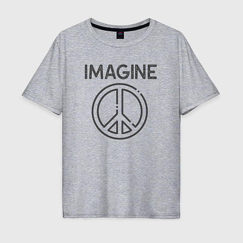 Мужская футболка оверсайз Peace imagine / Меланж – фото 1