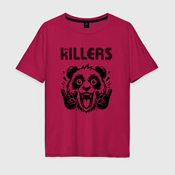 Футболка оверсайз мужская The Killers - rock panda, цвет: маджента