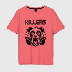 Футболка оверсайз мужская The Killers - rock panda, цвет: коралловый