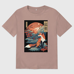 Мужская футболка оверсайз Лиса в японском стиле