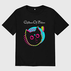 Мужская футболка оверсайз Children of Bodom rock star cat