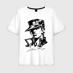 Футболка оверсайз мужская Jotaro Kujo - anime ai art, цвет: белый