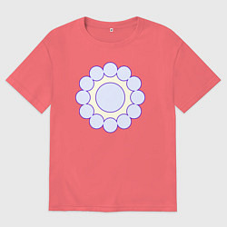 Футболка оверсайз мужская Круг из окружностей, цвет: коралловый