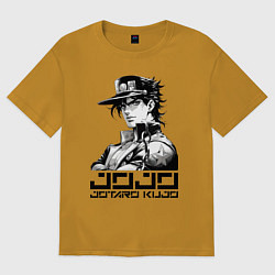 Футболка оверсайз мужская Jotaro Kujo - jojo ai art, цвет: горчичный