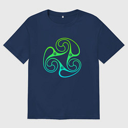 Мужская футболка оверсайз Зеленый трискелион