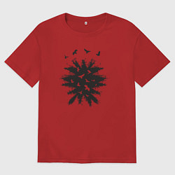 Мужская футболка оверсайз Лесные птички