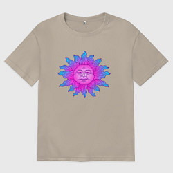 Футболка оверсайз мужская Холодное солнце, цвет: миндальный