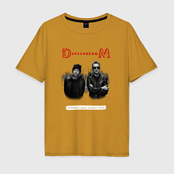Футболка оверсайз мужская Depeche Mode - dave and martin tour, цвет: горчичный