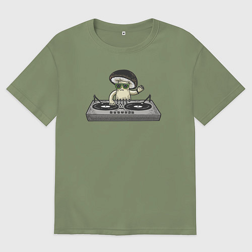 Мужская футболка оверсайз Диджей грибок / Авокадо – фото 1