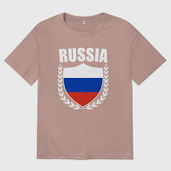 Мужская футболка оверсайз Russian flag