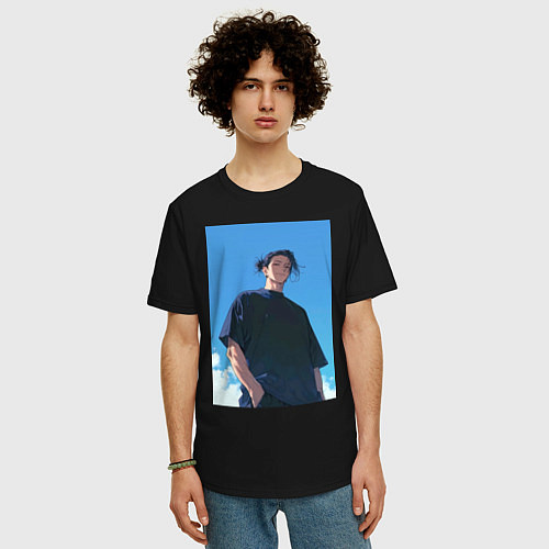 Мужская футболка оверсайз Сугуру Гэто / Черный – фото 3