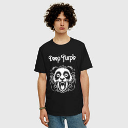 Футболка оверсайз мужская Deep Purple rock panda, цвет: черный — фото 2